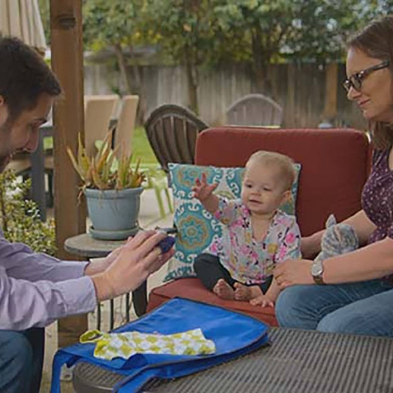 Professor Eric Walle with Penelope and her mom, Jessica Mohatt, in a scene from the new Netflix docu-series "Babies."