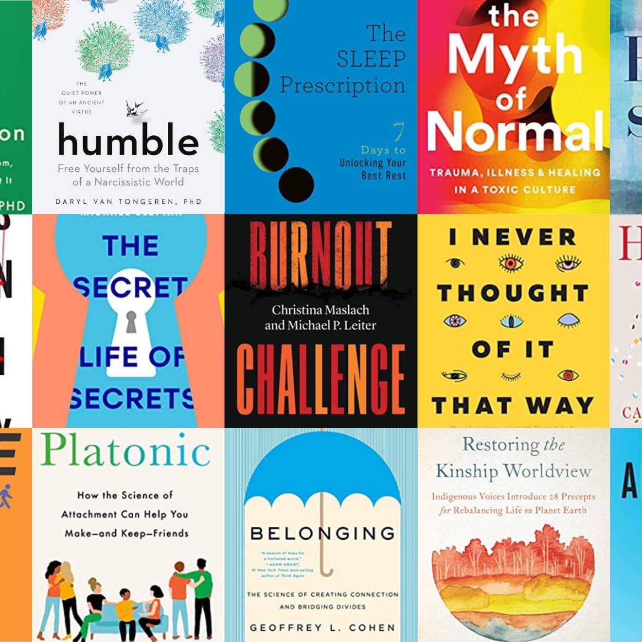 Tiles of book covers of books discussed in article
