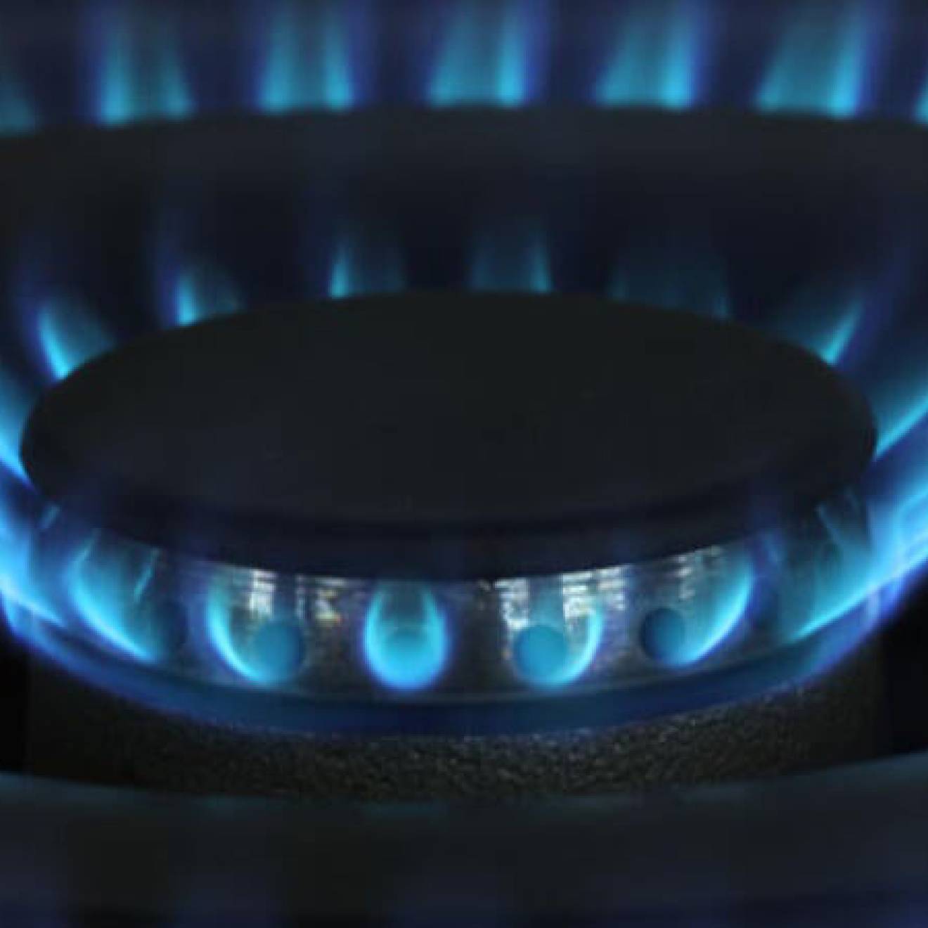 Gas stove burner on