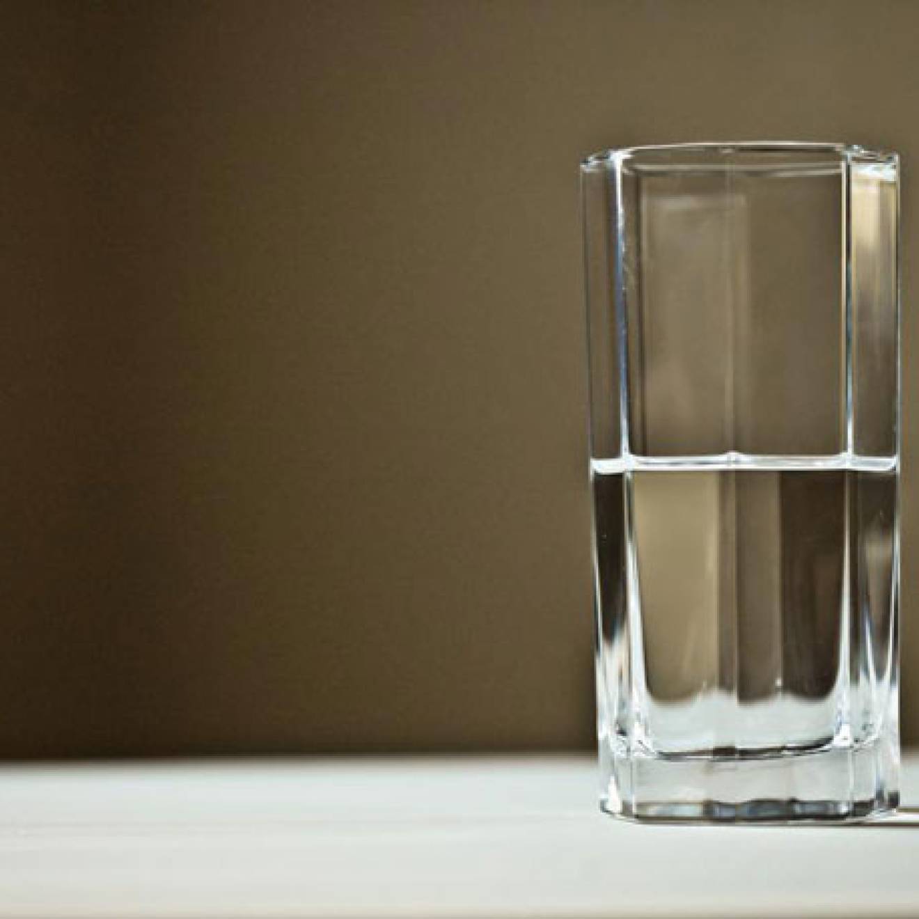 Glass half filled with water