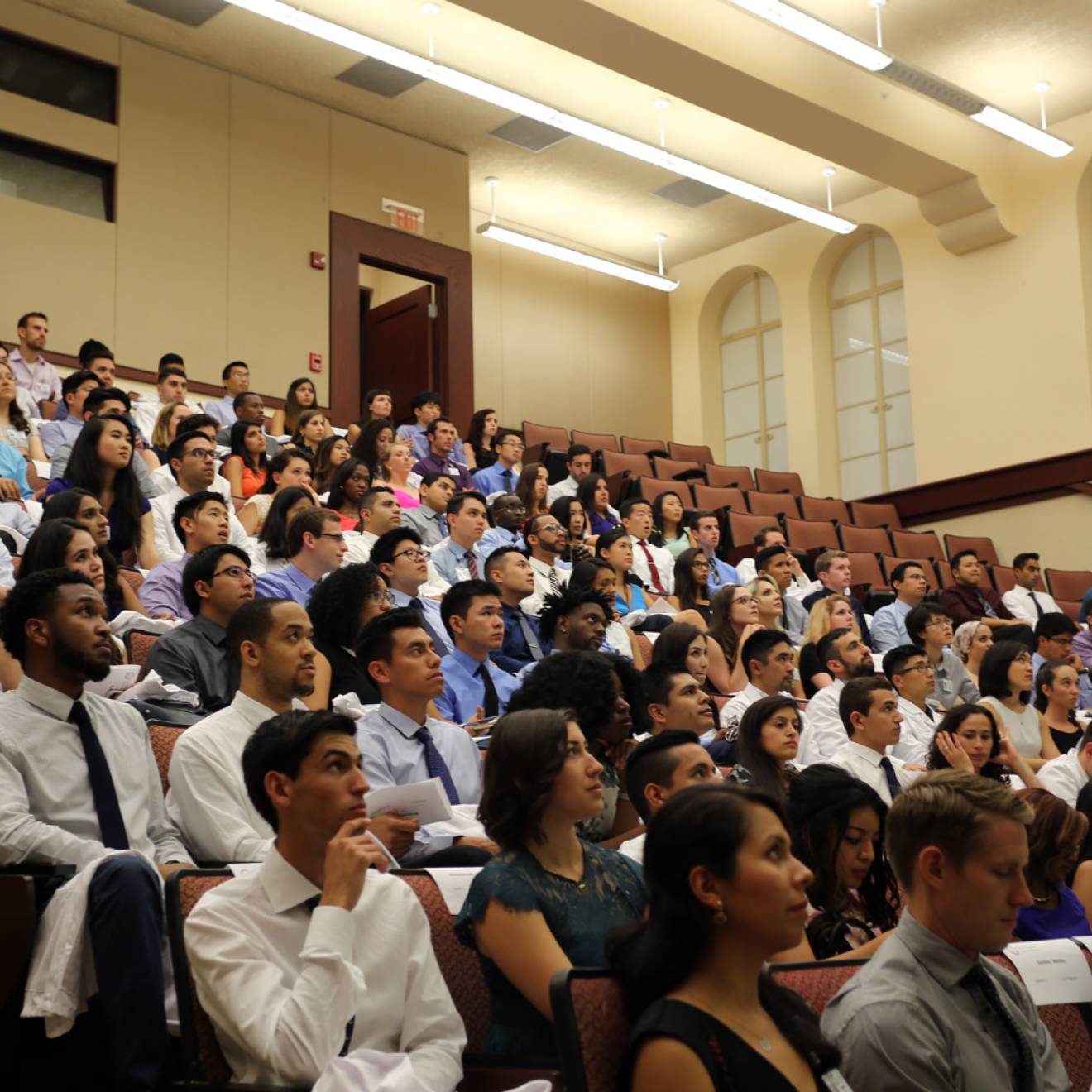 Med students in a lecture hall