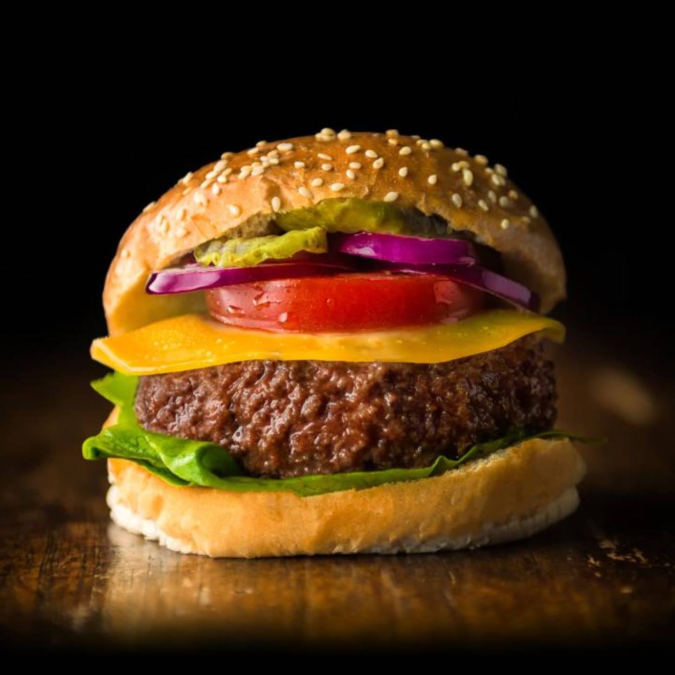 A burger made of lab-grown meat