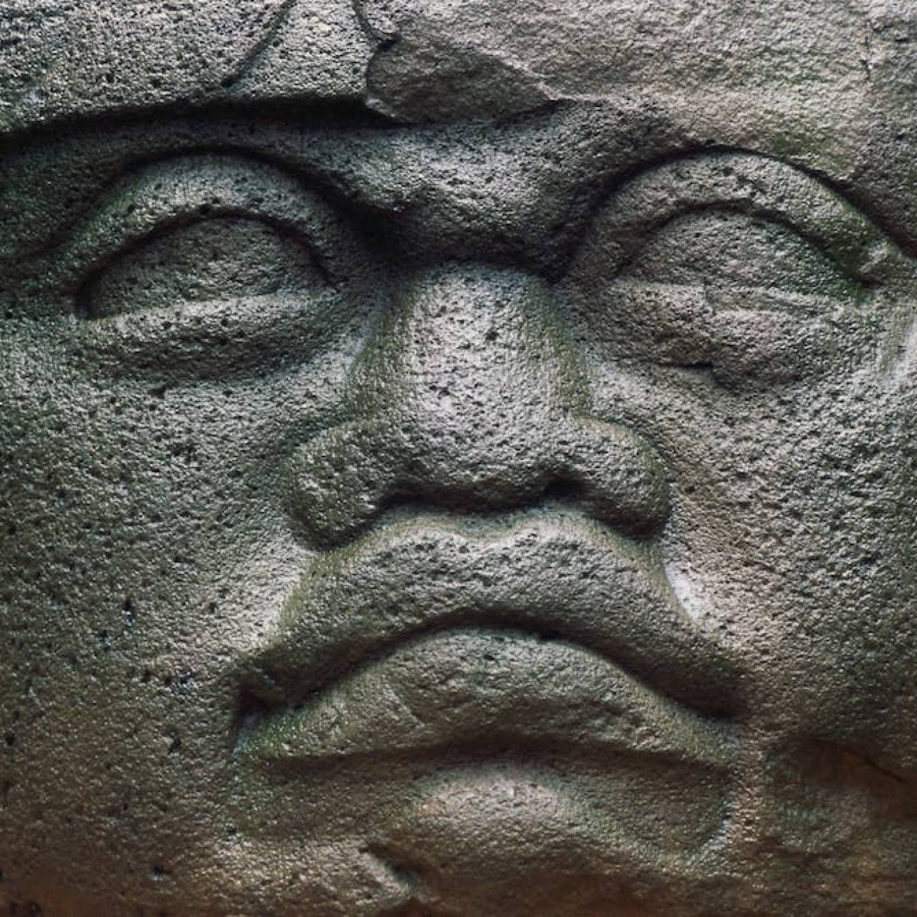 Olmec statue in close-up