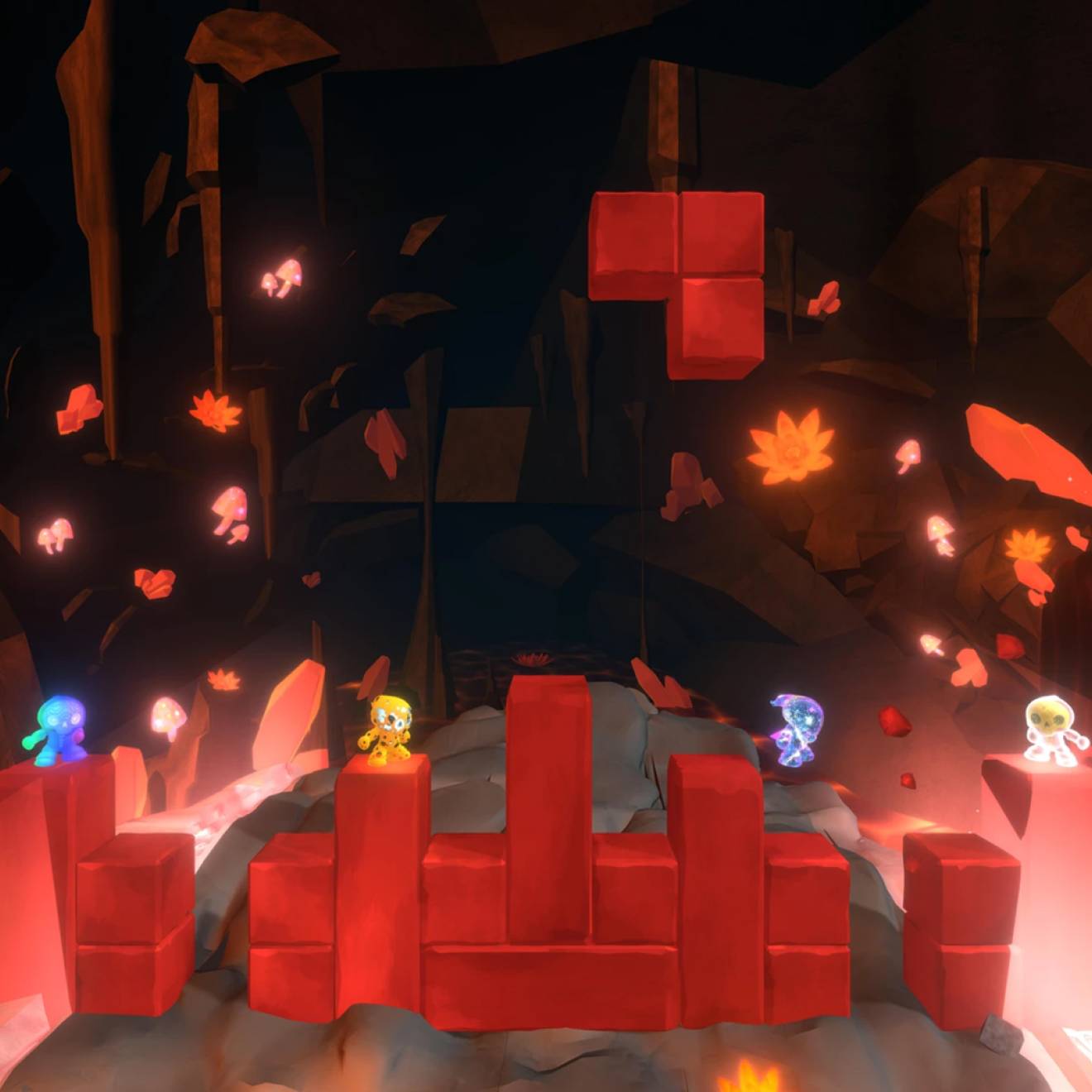 A screenshot of 4 characters in the game Squish