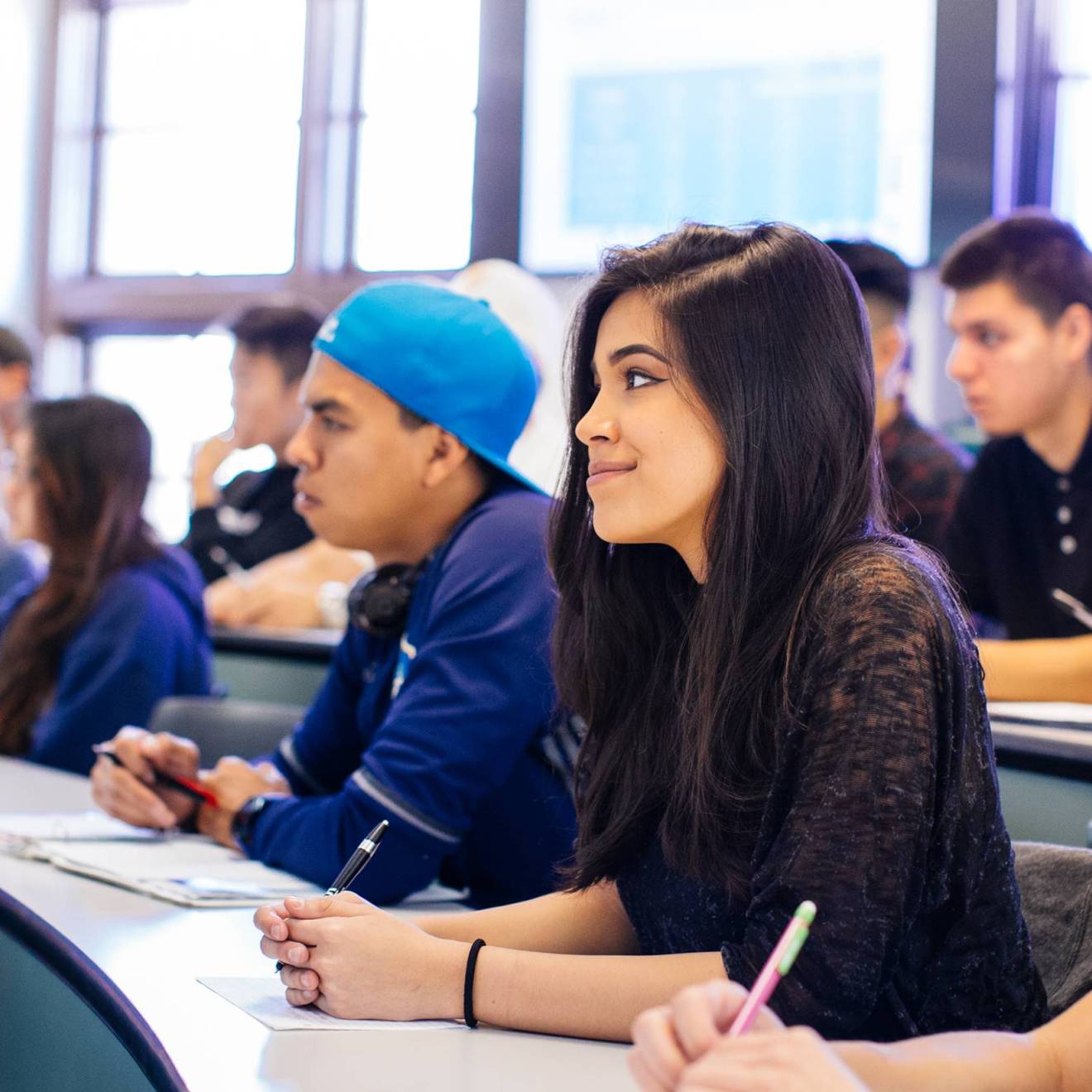 Students sitting in a classroom together