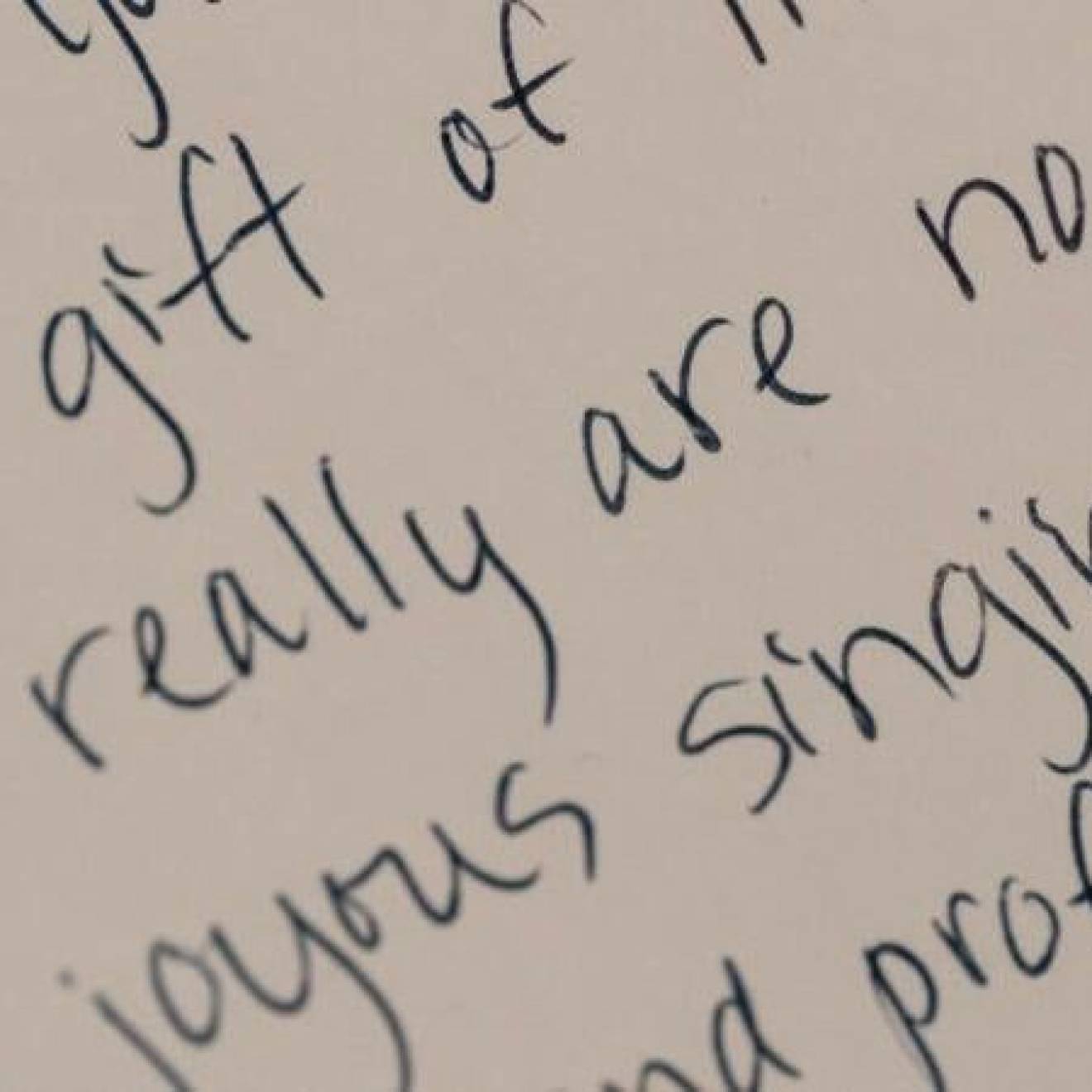 Close up of a nice handwritten letter
