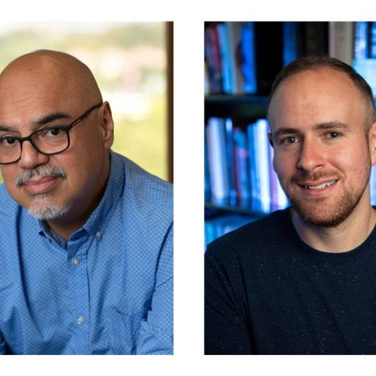 Portraits of Héctor Tobar (left) and Roland Betancourt