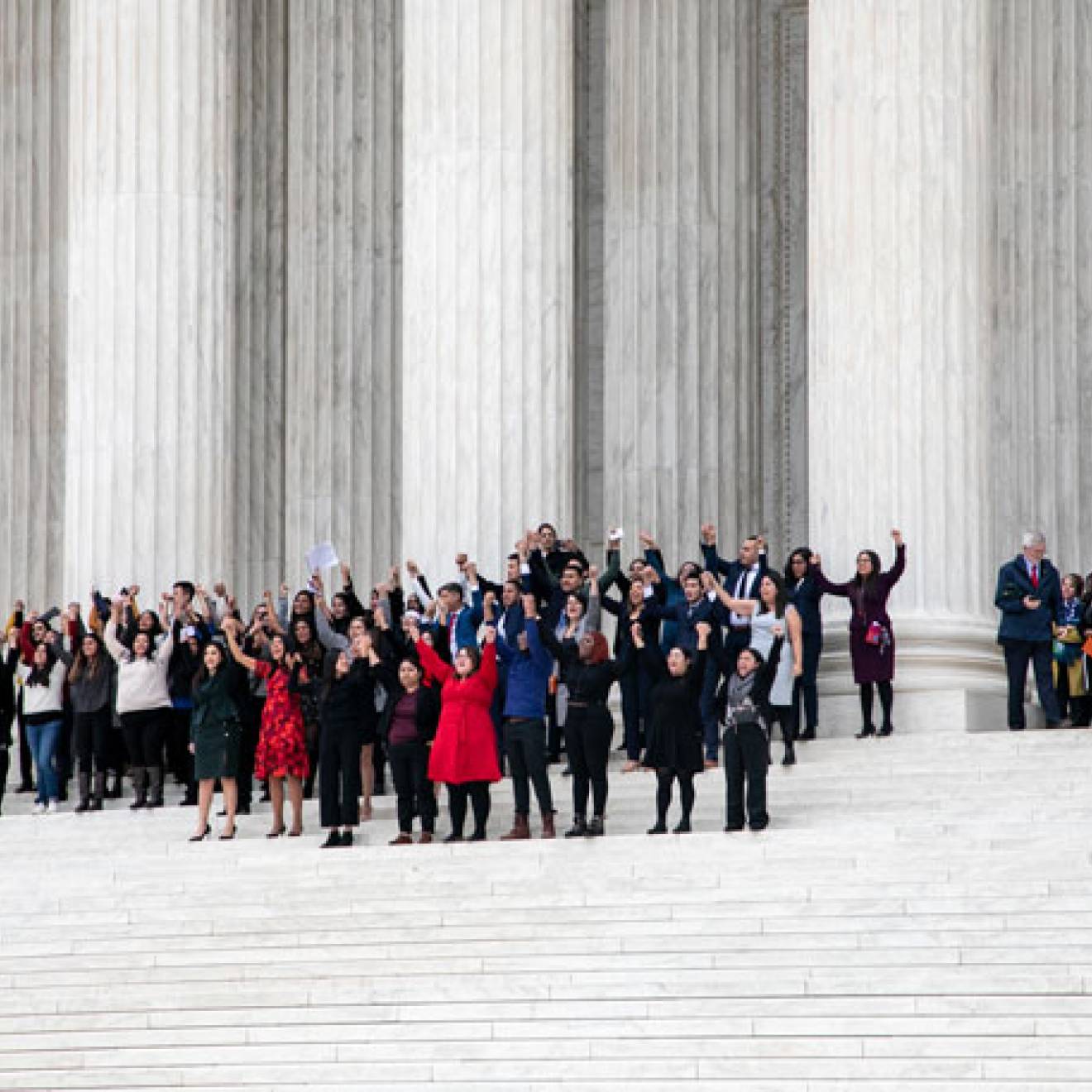 Students on SCOTUS steps