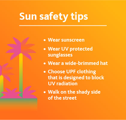 An infographic on sun safety