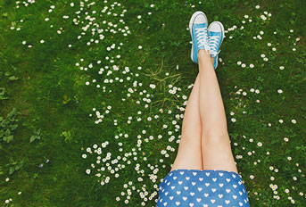 sitting in the grass