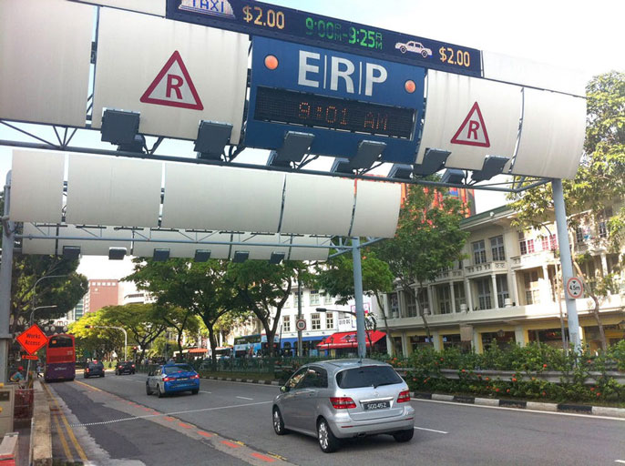 Car going under a toll