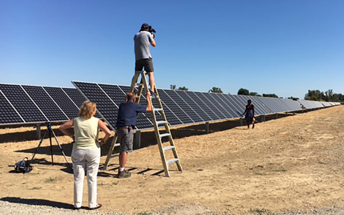 Adele Boadzo of South Africa at the UC Davis solar farm