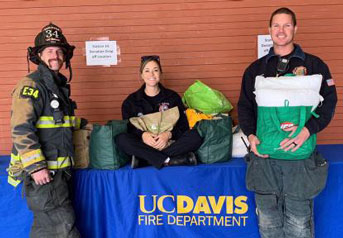 Firefighters at a table