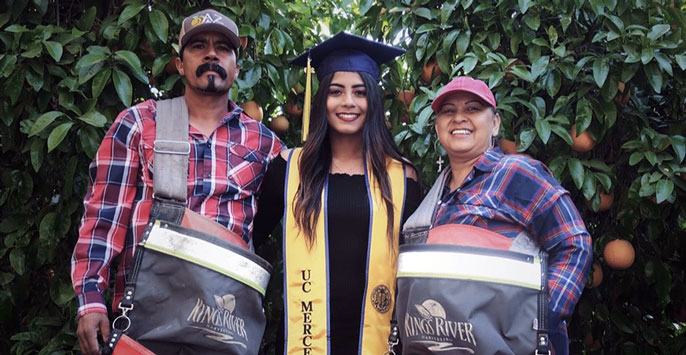 Anna Ocegueda with her parents Anna Ocegueda with her parents