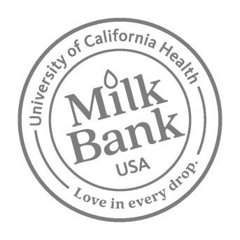 University of California Health Milk Bank bottlecap logo with text Love in Every Drop
