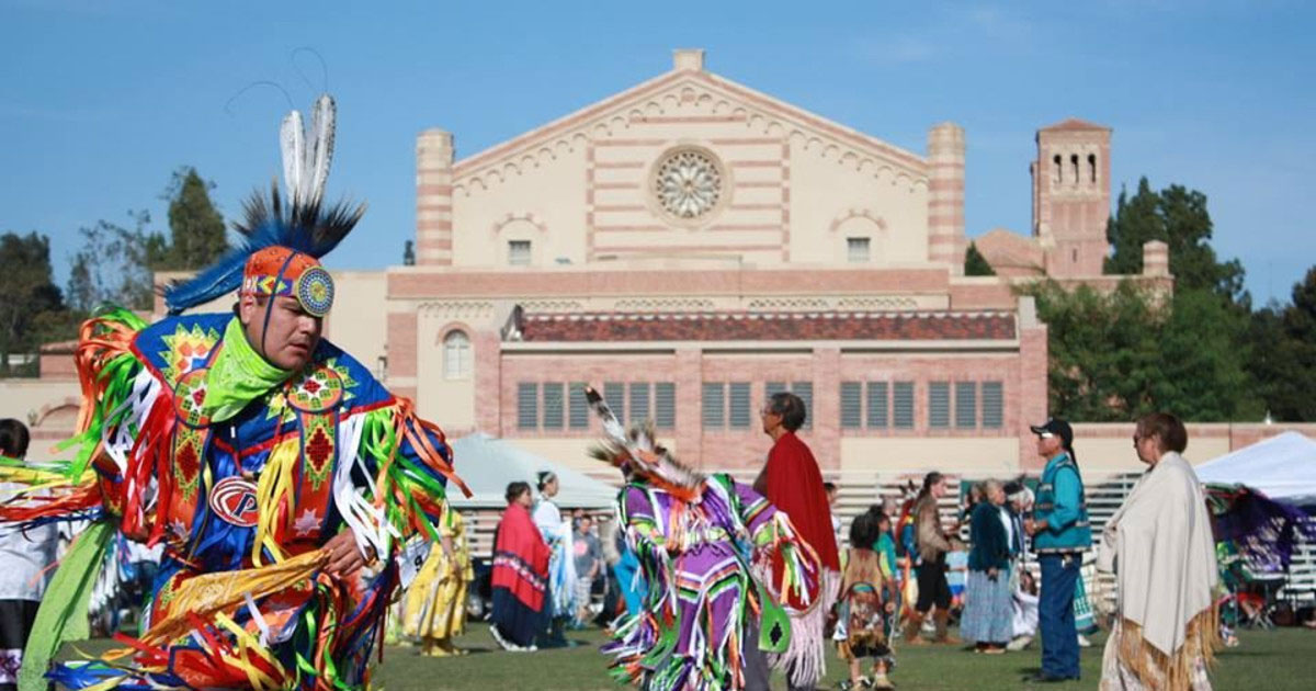 UCLA pow wow dancing shot