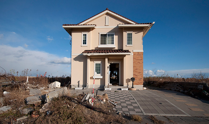 less damaged house, Fukushima